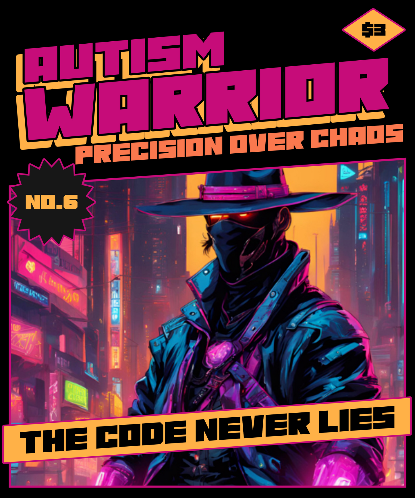 Autistic Warrior-Precision Over Chaos-The Code Never Lies - Cyberpunk Futuristic - MENS